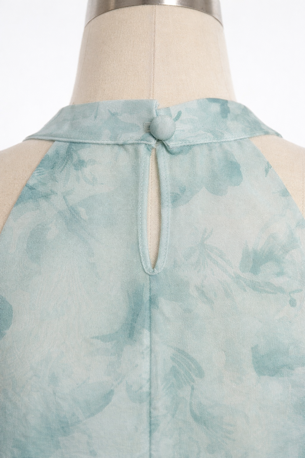 Sage Bloom Halter Midi Dress with In-Built Bra