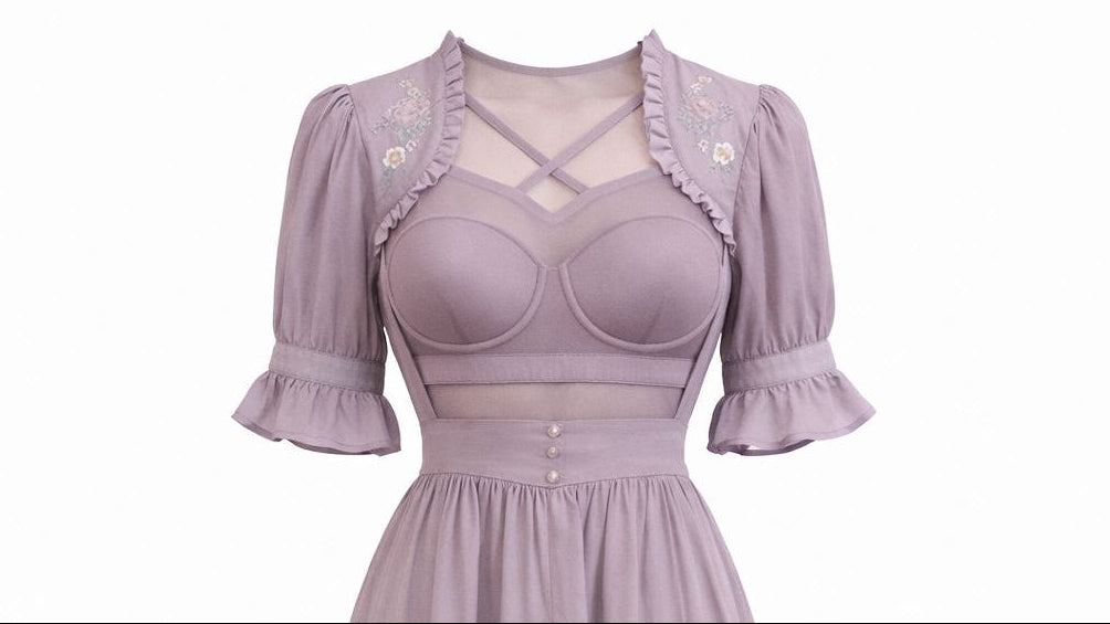 Home wear Midnight Flow Built-In Bra Chiffon Dress