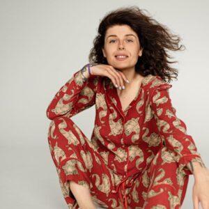 Red pants and Top : Home wear
