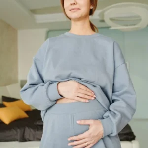 Grey Tshirt and trouser Set for Pregnant women :Maternity wear